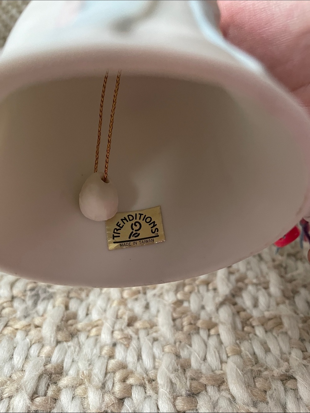 Precious Moments White and Blue Madonna and Child Porcelain Bell with Gold Tip - Picture 4 of 4